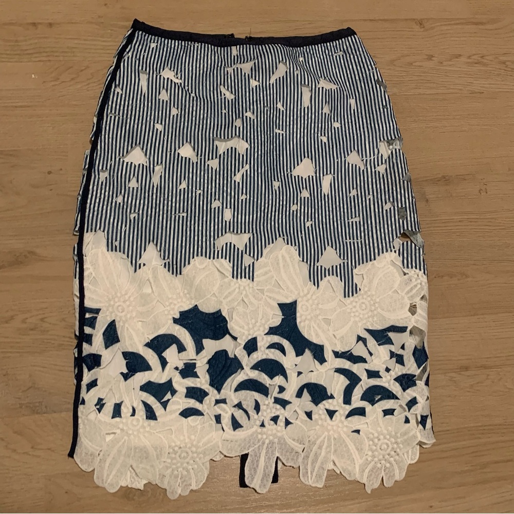 Navy floral skirt